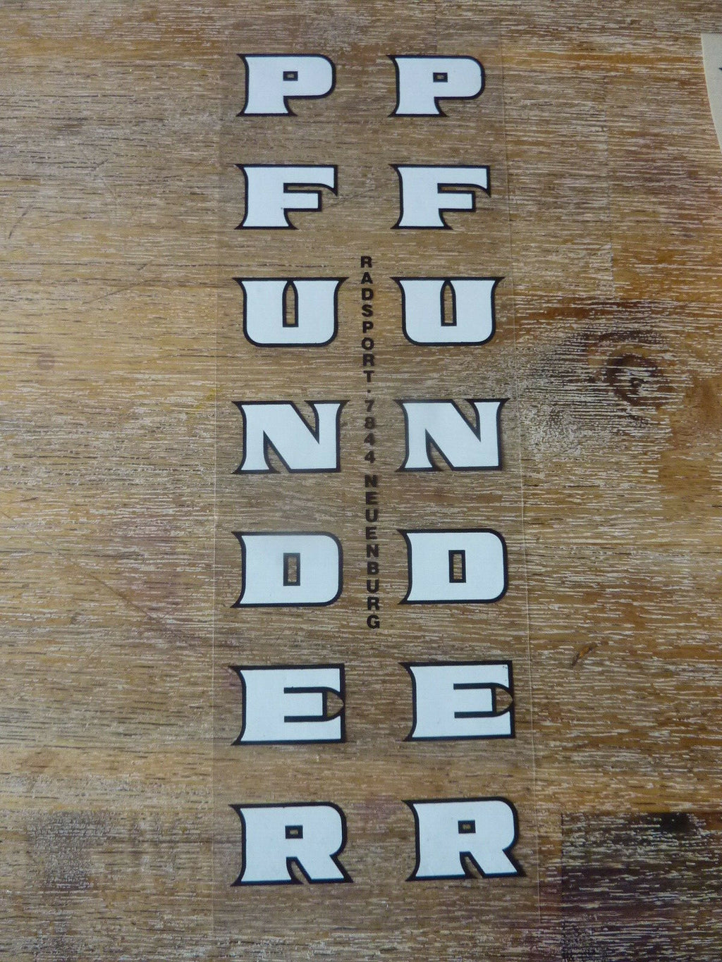 2 ancien PFUNDER  Neuenburg Vintage Stickers bike decal autocollant velo Eroica