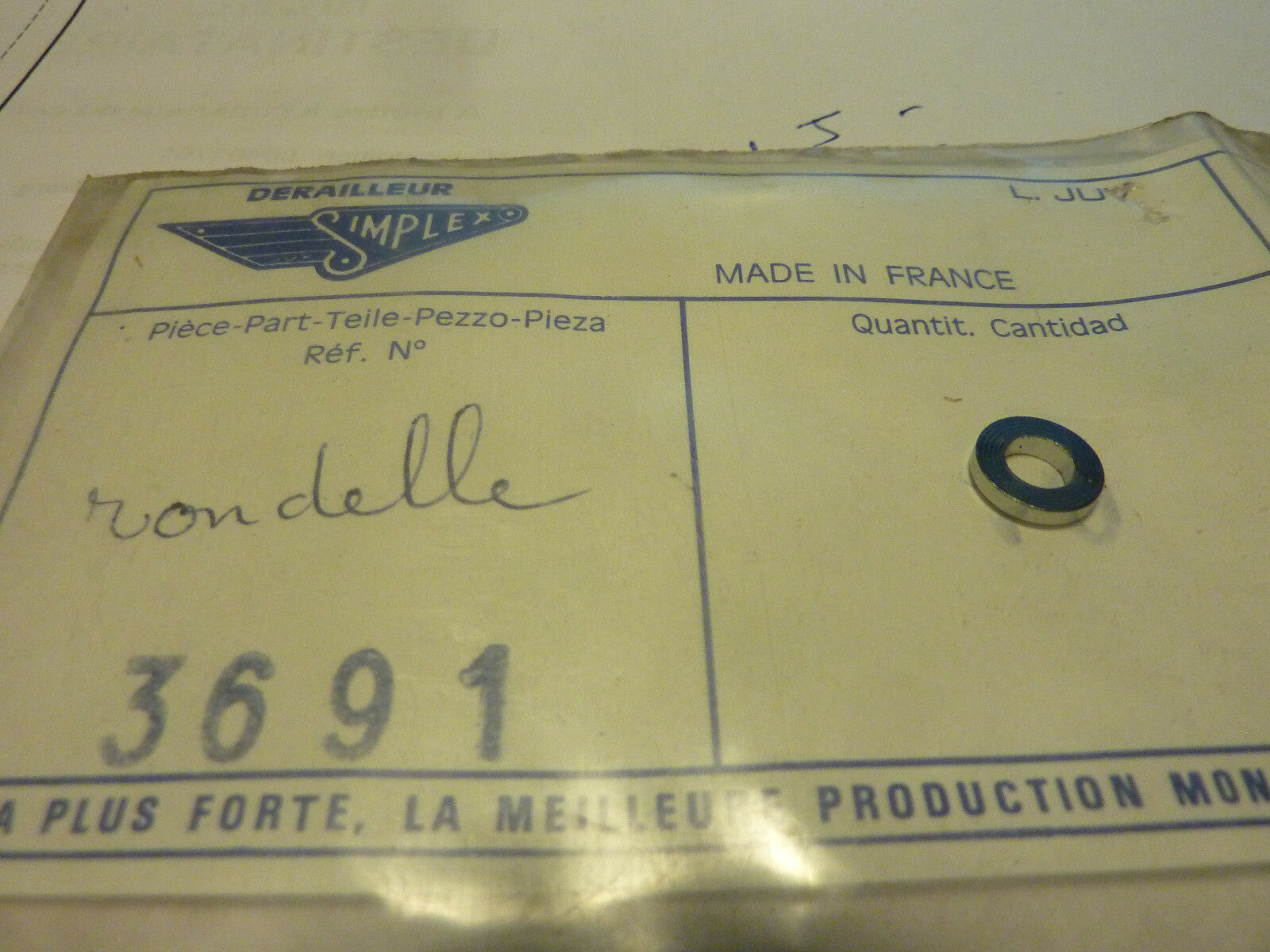 NOS SIMPLEX # 3691 washer  rondelle front dérailleur avant SLJA LJA