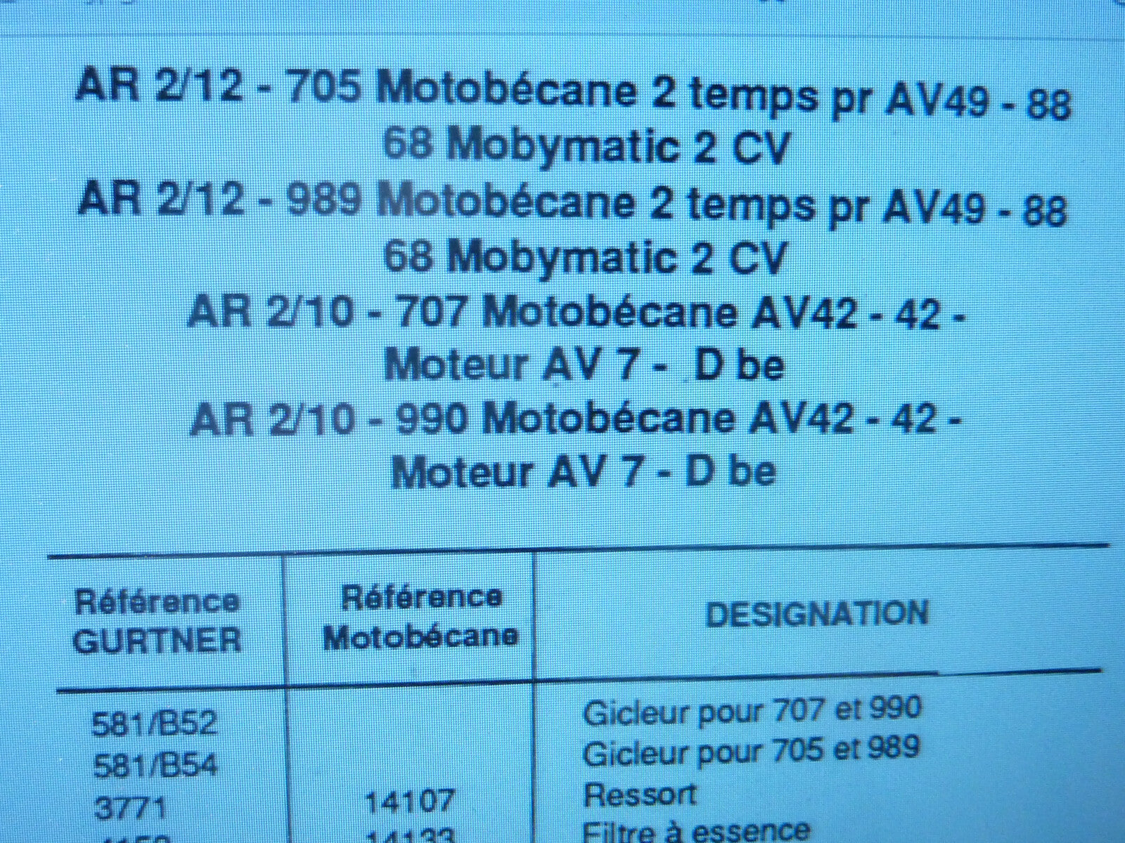 1 gurtner vis 12429 AV42 AV49 motobecane Mobymatic
