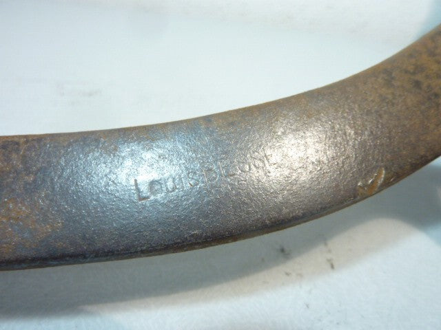 Outil ancien clé a molette coudée