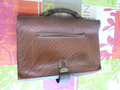 Vintage, forme original Ancien Cartable, Sacoche en cuir épais marron