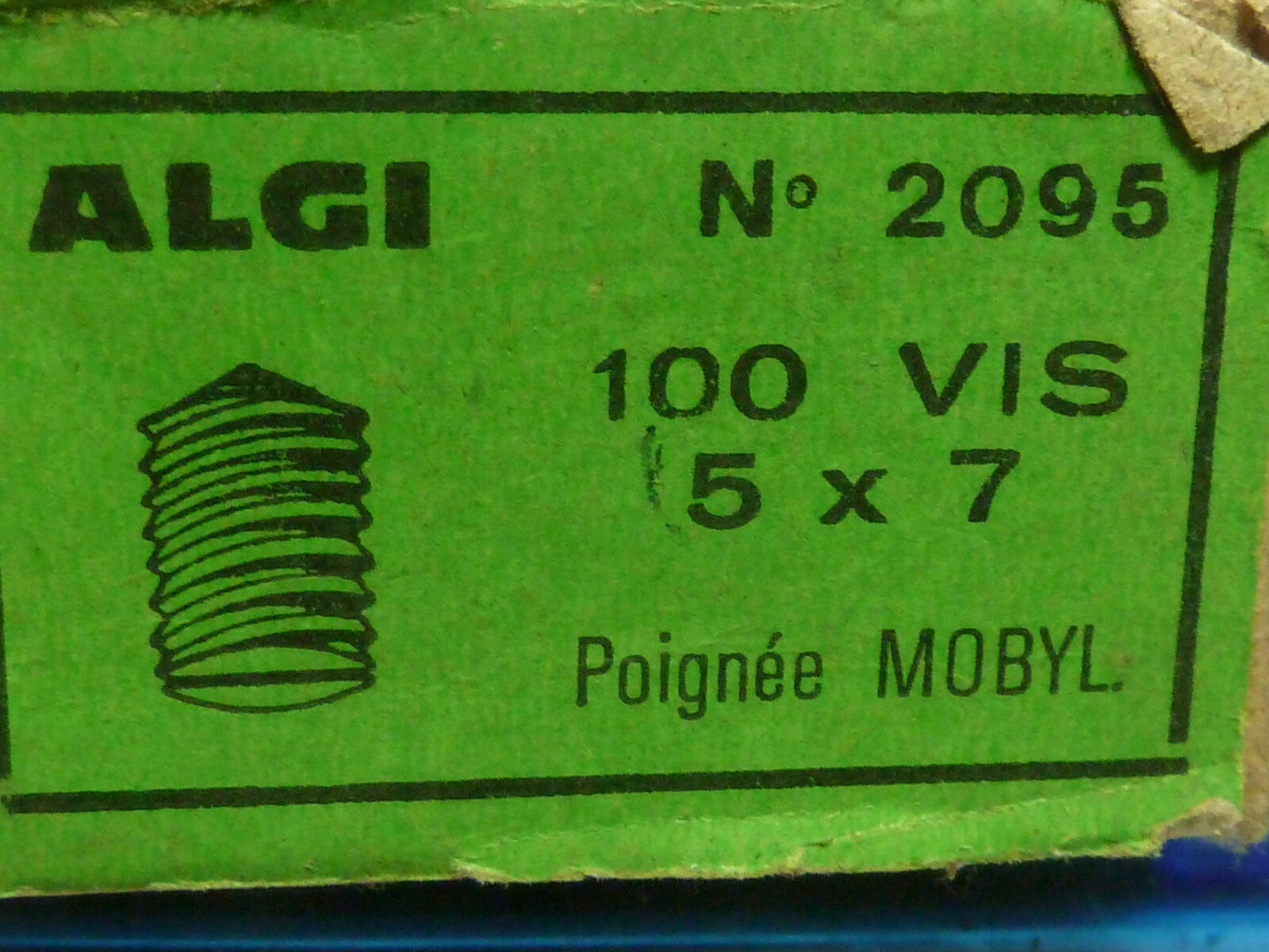 1 Vis  poignée Saker ancien stock 5x7 algi mobylette