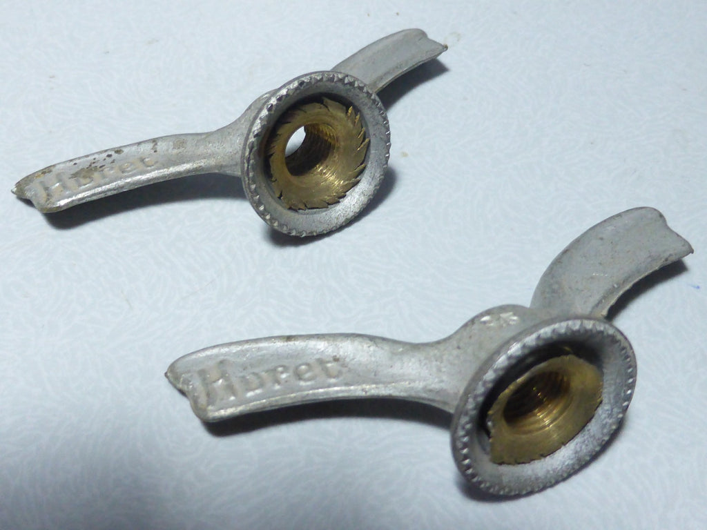 ✨NOS Neu 2 Écrous Papillon Vélo Ancien laiton Huret Wing Nuts 8.5 mm Vintage✨