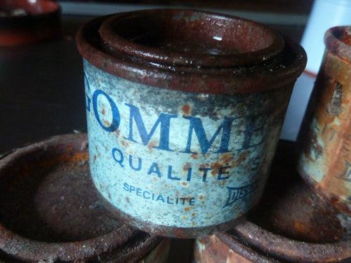 5 Ancienne Boite Metal Tole Réparation Vélo DISSOPLAST Cycle Bike Repair gomme