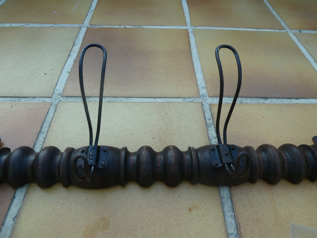 Rustique Ancien PORTE MANTEAUX bois tourné  Bistrot loft brasserie atelier deco