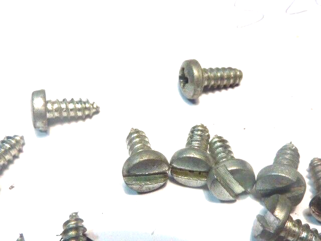 lot vintage  vis téte ronde fendue attache  cabochon support de phare  de vélo