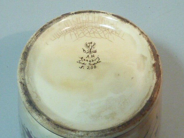 Vase pot a RIZ céramique faïence A. H. ANNABURG  REIS GERMANY -  1874 - 1923