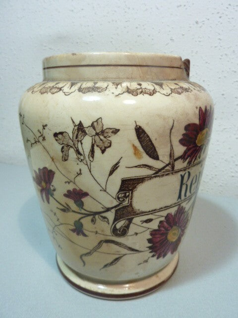 Vase pot a RIZ céramique faïence A. H. ANNABURG  REIS GERMANY -  1874 - 1923
