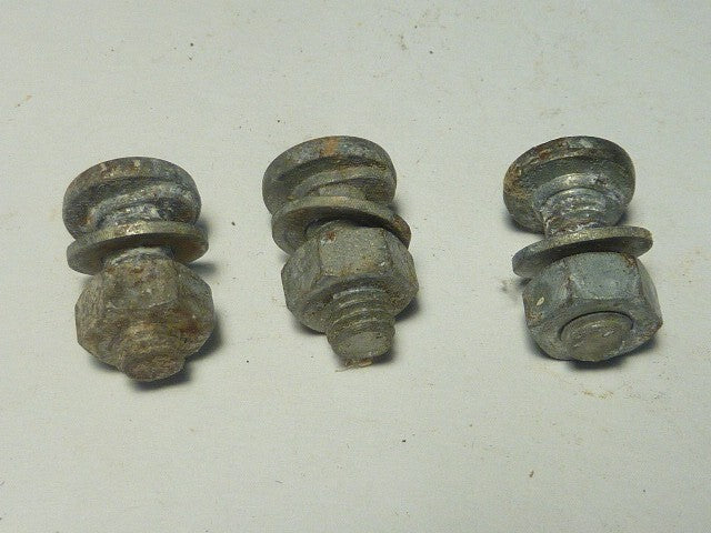 tète ronde méplat 3 vis bolt screw acier  vintage