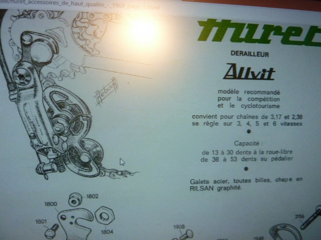 ✨ NOS Huret 1916 – Vis Dérailleur Svelto / Alvitt – Vélo Ancien Vintage✨