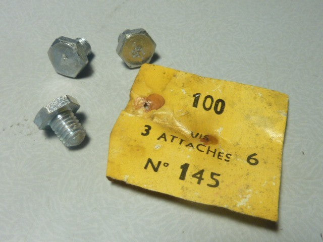 ✨ Lot 3 Vis Fixation Plateau / Couronne Pédalier 6 mm – NOS Algi Vintage ✨
