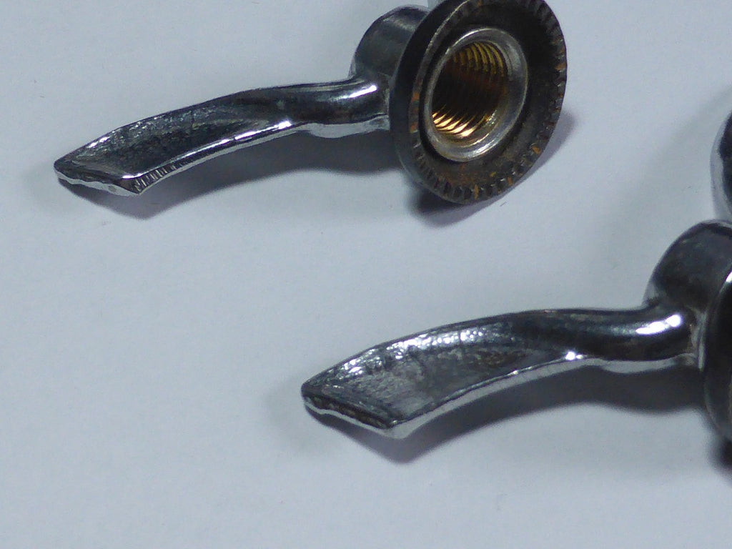 NOS 2 anciens Ecrous Papillon SOVA Velo Ancien Set Wing Nuts Brass 9.5 vintage