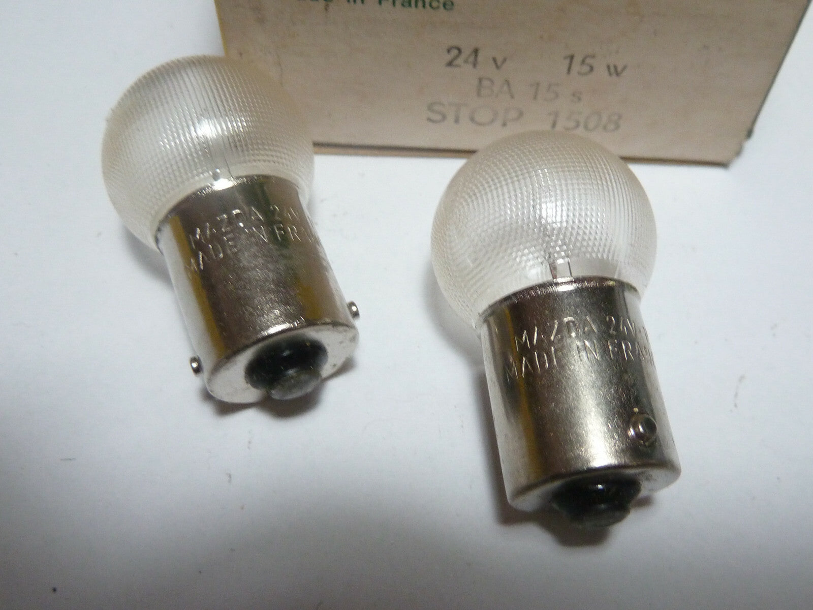 2 Ampoule MAZDA 24V 15W BA15s  ancien stock 24 V 15 W BA 15 s