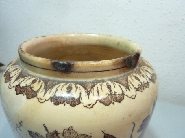 Vase pot a orge céramique faïence A. H. ANNABURG  graupen GERMANY -  1874 - 1923