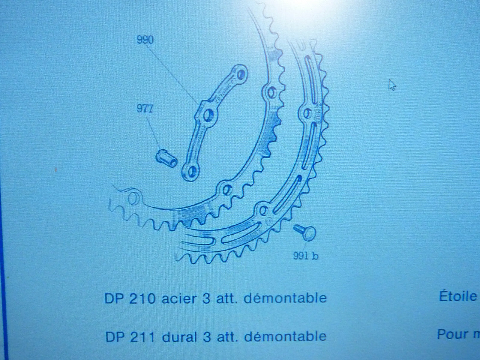 NOS SIMPLEX # 977-991 boulon cheminéé pedalier crankset screw