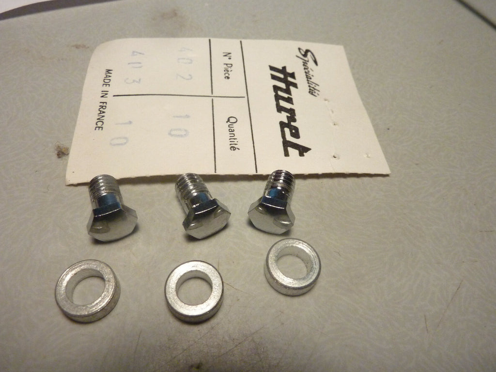 ✨ NOS Huret 402/403 Chainring Bolts & Spacers for 3-arm Crank Set vis cheminée ✨