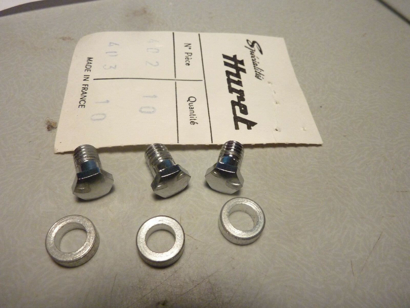 ✨ NOS Huret 402/403 Chainring Bolts & Spacers for 3-arm Crank Set vis cheminée ✨