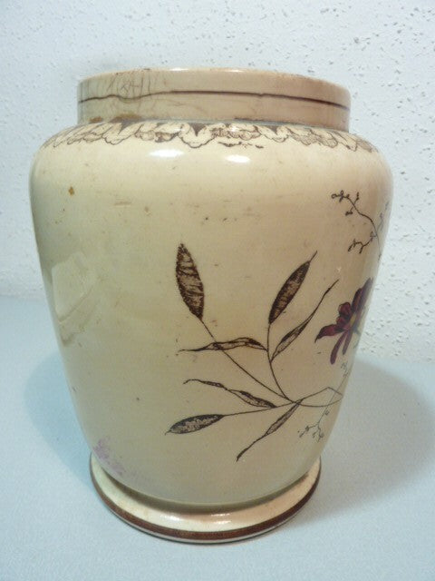 Vase pot a RIZ céramique faïence A. H. ANNABURG  REIS GERMANY -  1874 - 1923