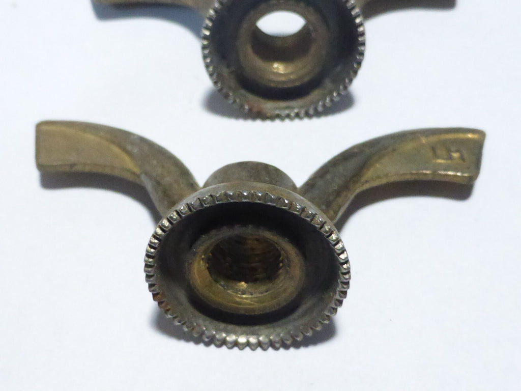 2 anciens Ecrous Papillon Velo Ancien Set Wing Nuts Brass 9 mm vintage LM