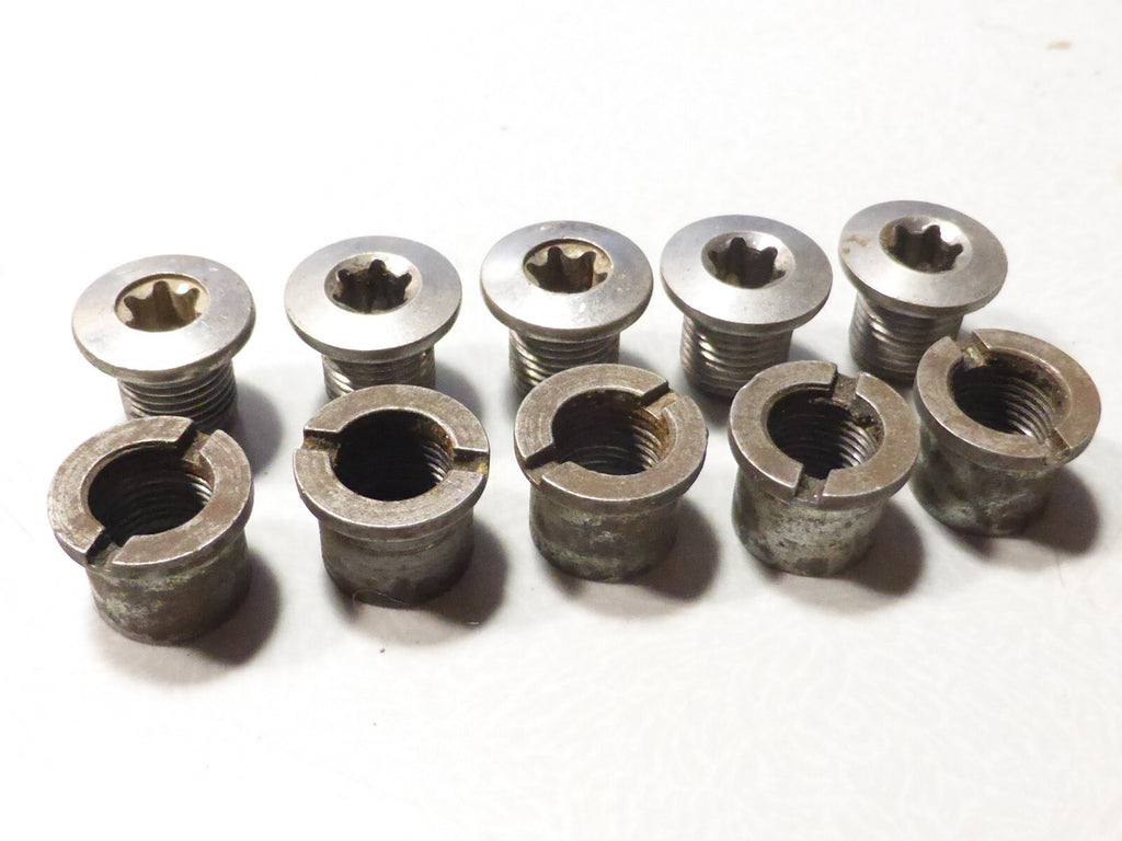 lot de 5 Vis  vélo pédalier chromé   motobecane peugeot vintage