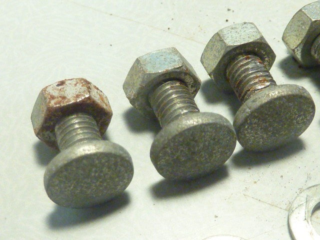 tète ronde méplat 6 vis bolt screw acier  vintage