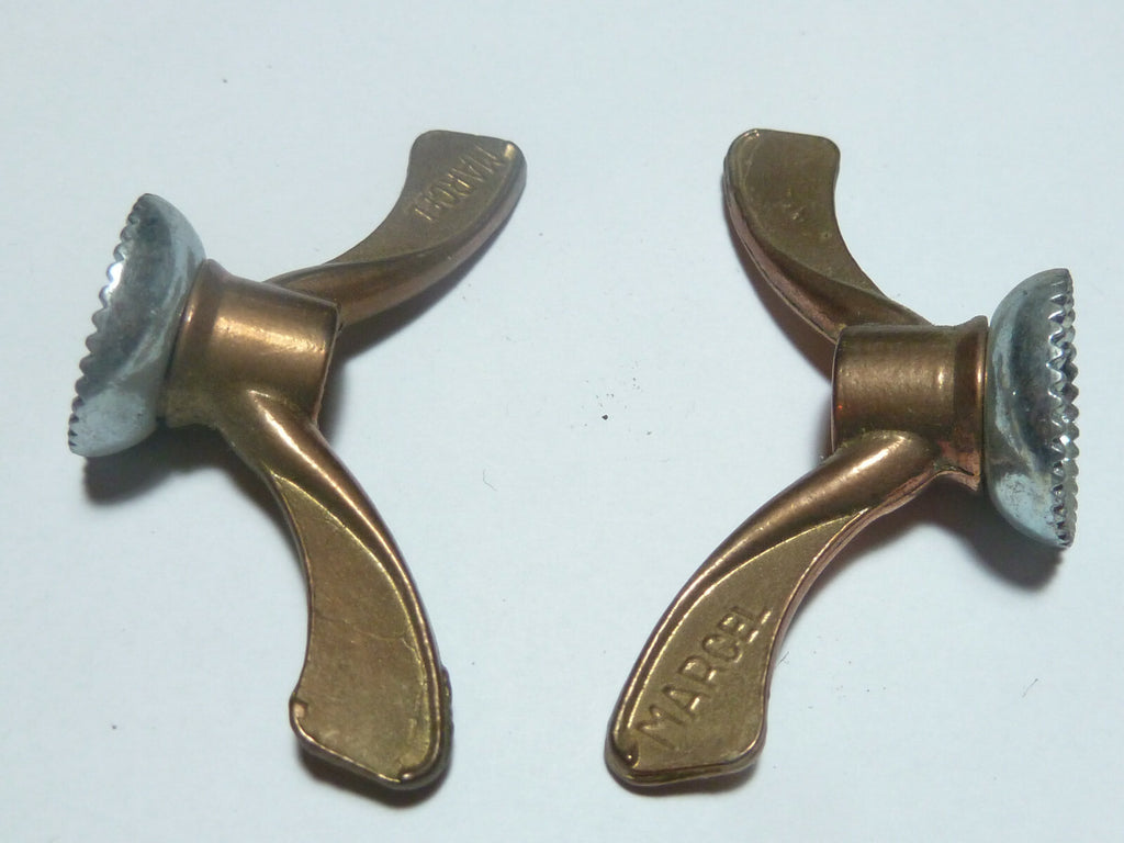NOS 2 Ecrou Papillon ancien Velo  Set Wing Nuts Brass 5/16 vintage Torino Marcel