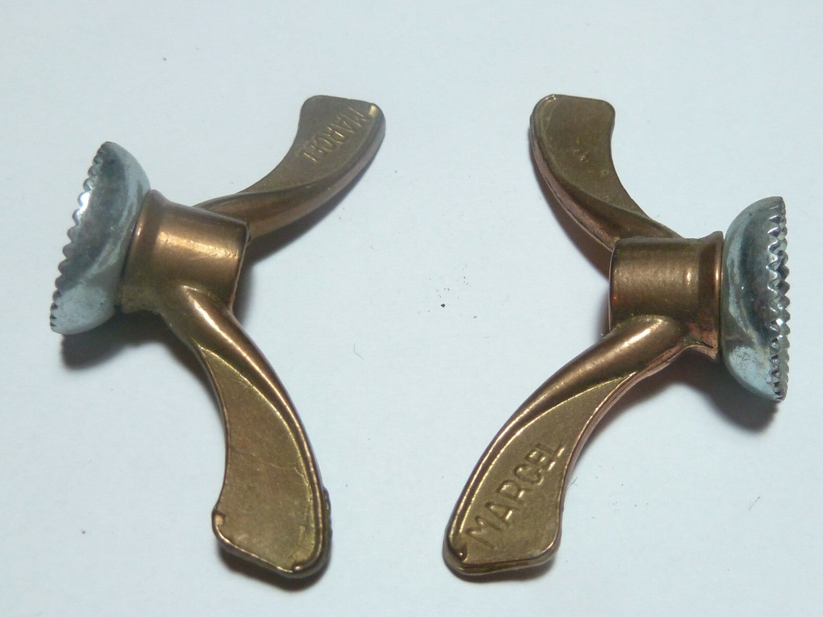 NOS 2 Ecrou Papillon ancien Velo  Set Wing Nuts Brass 5/16 vintage Torino Marcel