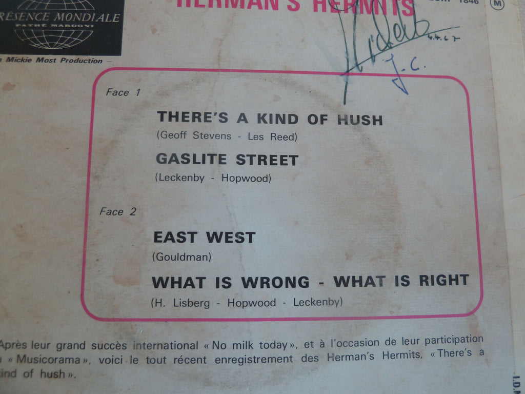 herman's hermits"there's a kind of hush"ep.or.fr.columbia.1846 biem