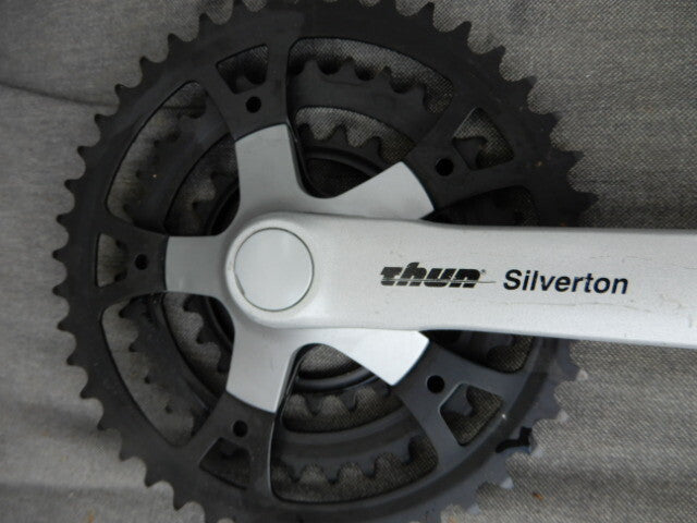 NOS NEU Pédalier Thun silvertone 170 mm 24/34/44 Teeth  (9/16 ") crankset