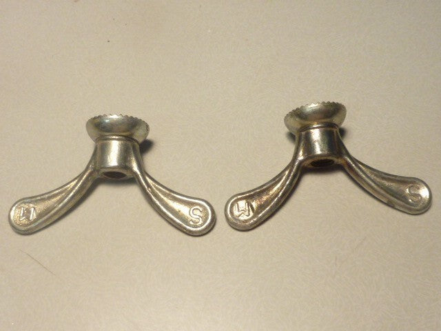 2 anciens Ecrous Papillon Velo Ancien Set Wing Nuts Brass 8 mm vintage Sova