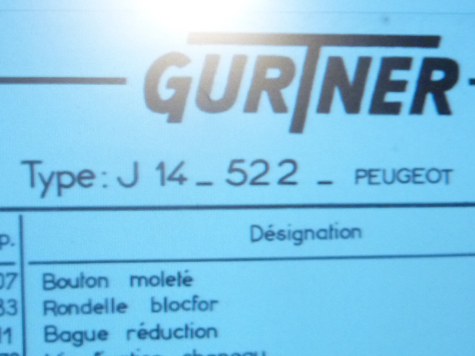 N.O.S  1 tige starter   GURTNER 6717 PEUGEOT J14-522