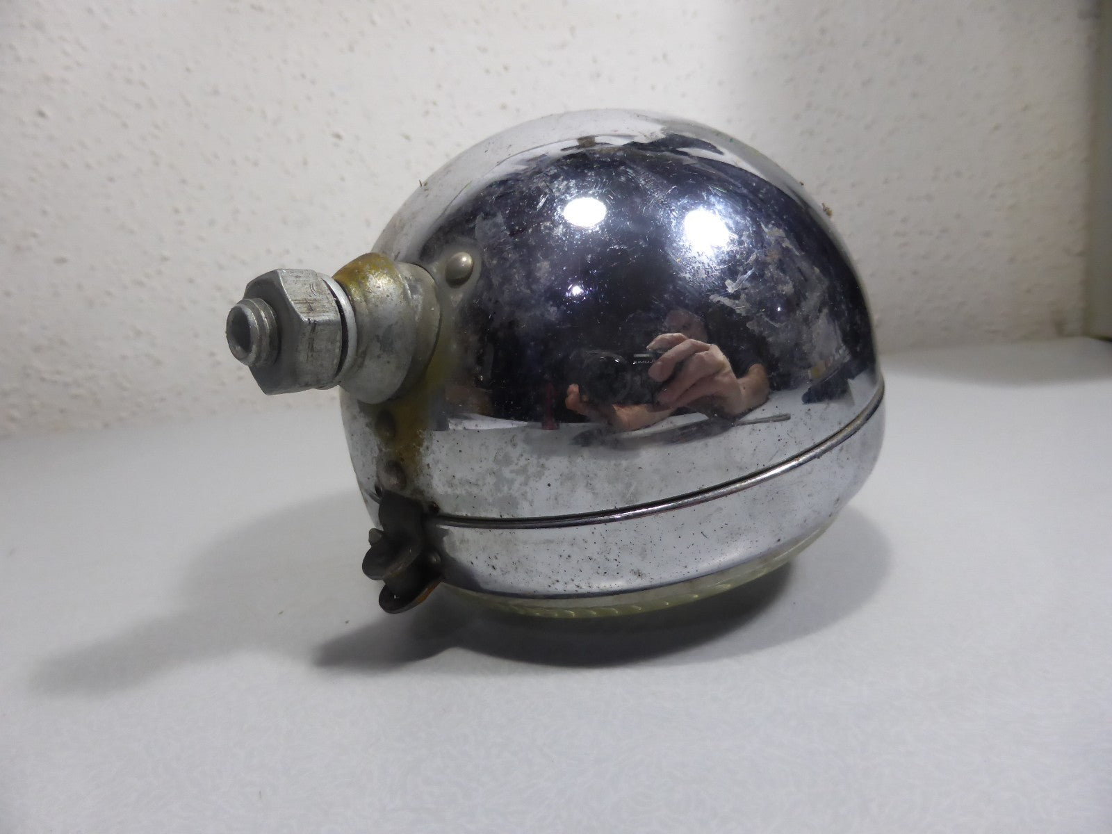 Ancien Phare Feu Arrière chromé HELLA 2-22865 Vintage Moto Mobylette Ø 107mm