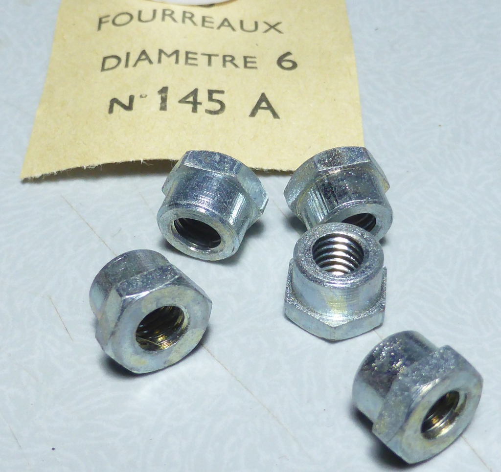 ✨ NOS vintage 5 écrous épaulé méplat fourreaux plateau pédalier Ø 6 velo cyclo✨