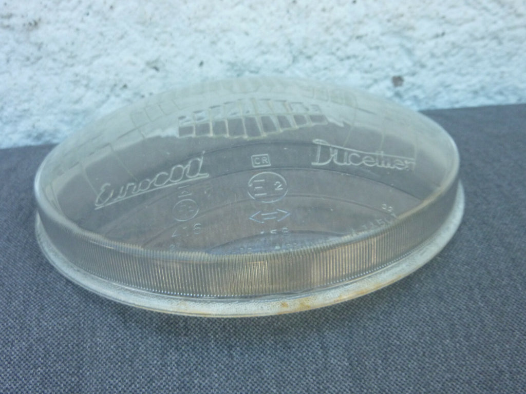 NOS VERRE DE PHARE BOMBE EUROCOD DUCELLIER 158 /416 PEUGEOT DIAMETRE 183mm