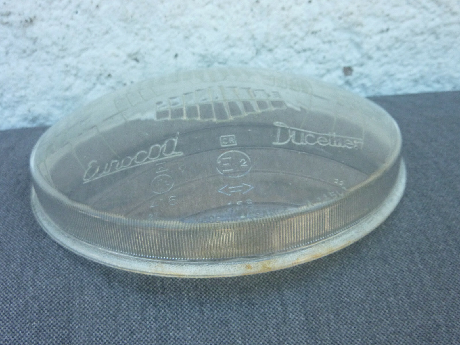 NOS VERRE DE PHARE BOMBE EUROCOD DUCELLIER 158 /416 PEUGEOT DIAMETRE 183mm