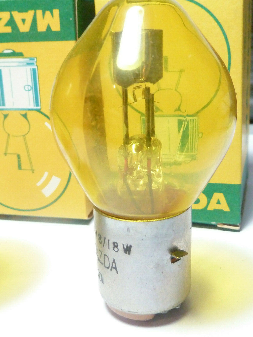 NOS 22 ampoules MAZDA éclairage vintage  12V 18/18 W BA 20 d jaune Bulb BA20d