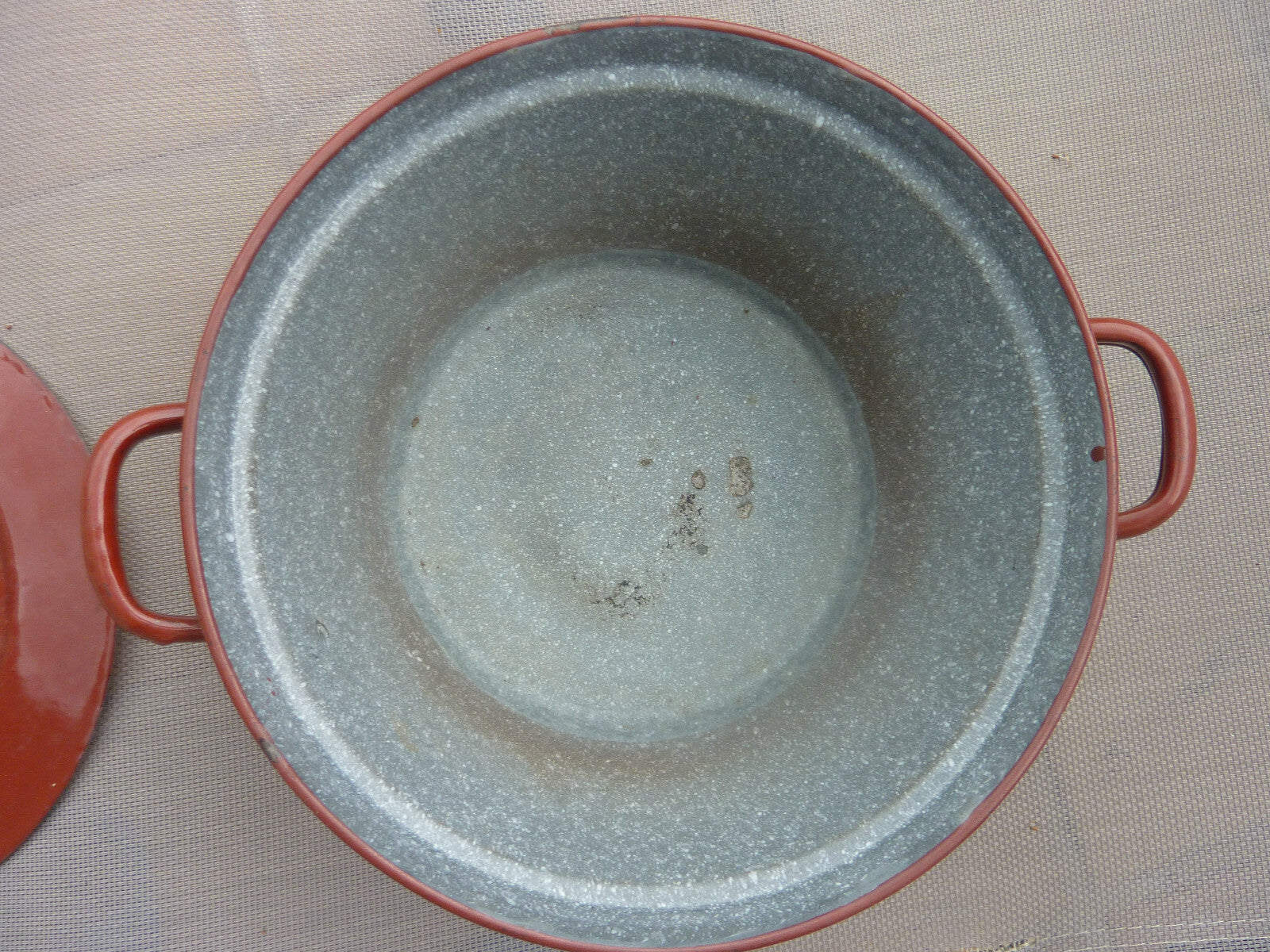 Ancienne casserole faitout émaillé charlotte vintage art deco