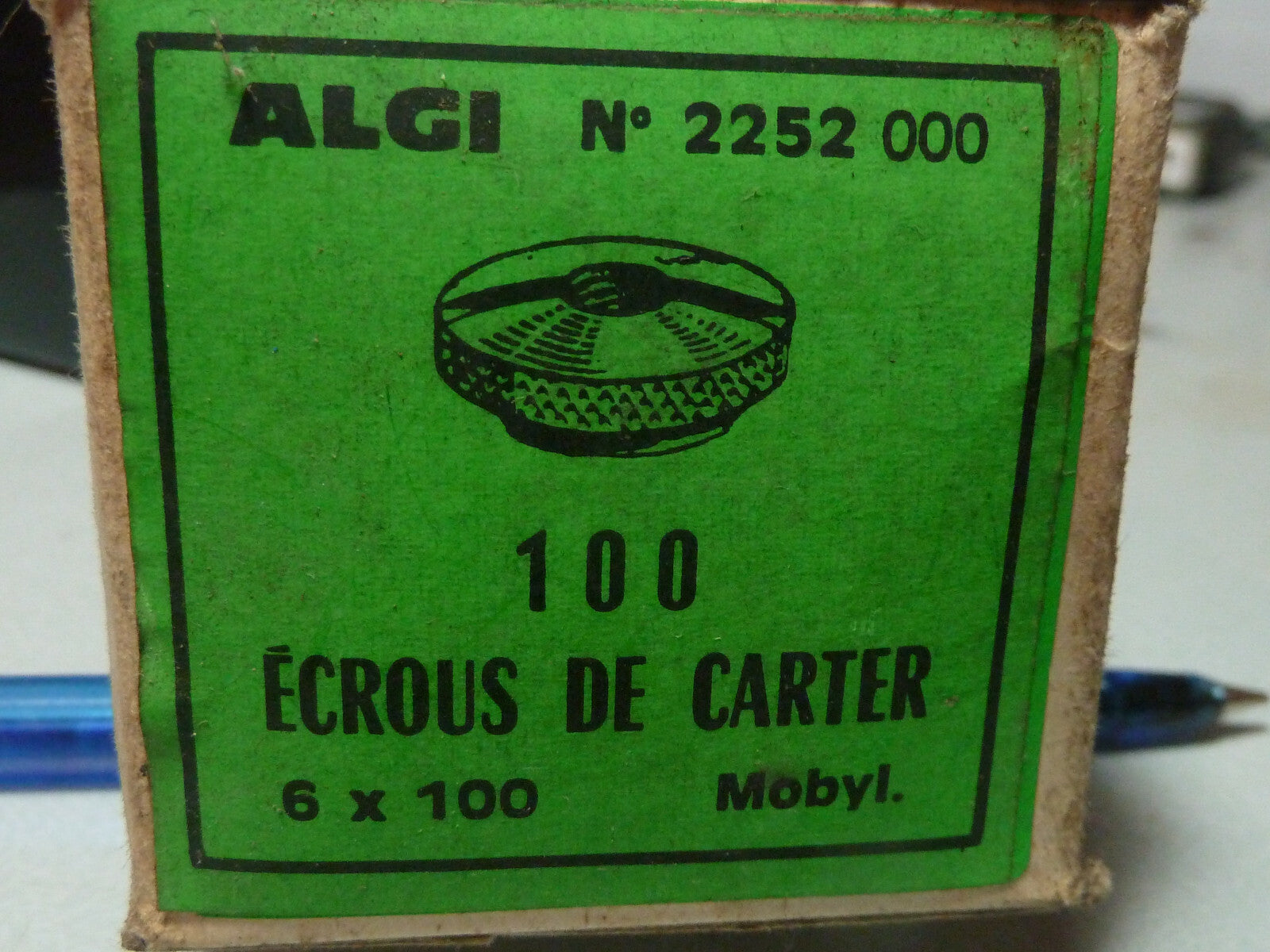 ✨ NOS NEU vintage Algi ancien molette mobylette écrou carter original✨