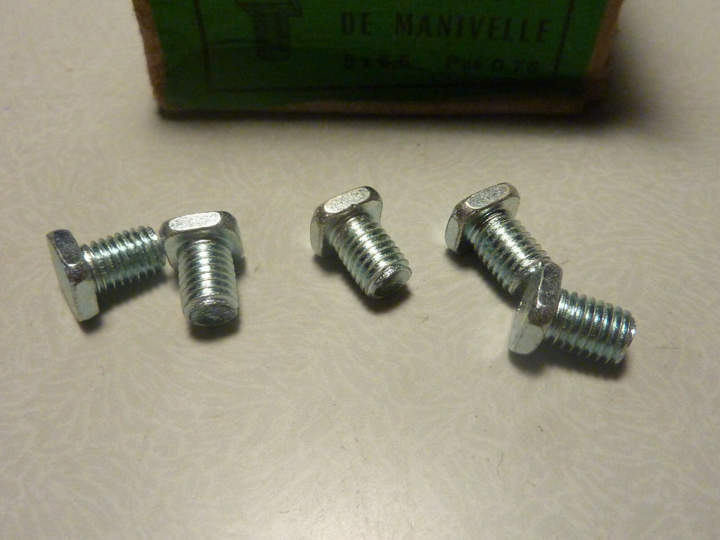 ✨ NOS – Lot 5 Vis Tête Carrée Algi plateaux manivelle M5x65 mm – Vélo Vintage 🚲