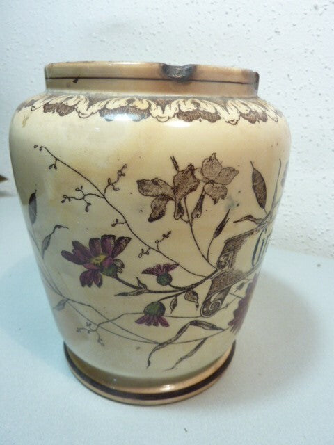 Vase pot a orge céramique faïence A. H. ANNABURG  graupen GERMANY -  1874 - 1923