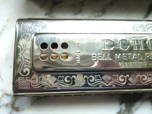 Vintage M. Hohner THE ECHO HARP Harmonica In Original Box C/G 55/80 Germany