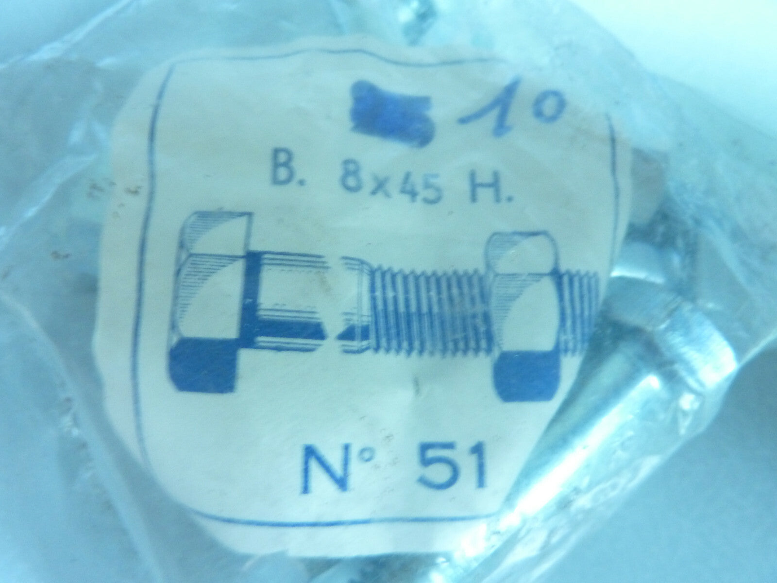 ✨ NOS 1 Boulon ALGI 8 x 45 pas 1.25 Mobylette Vélo Solex Vintage  Ancien stock✨