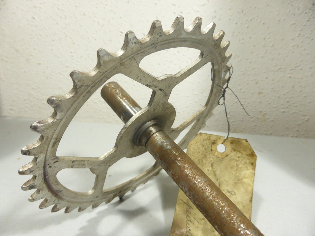 NOS Axe pédalier 36 dents 208 mm Motobécane neuf ancien stock Ø 16 mm cady