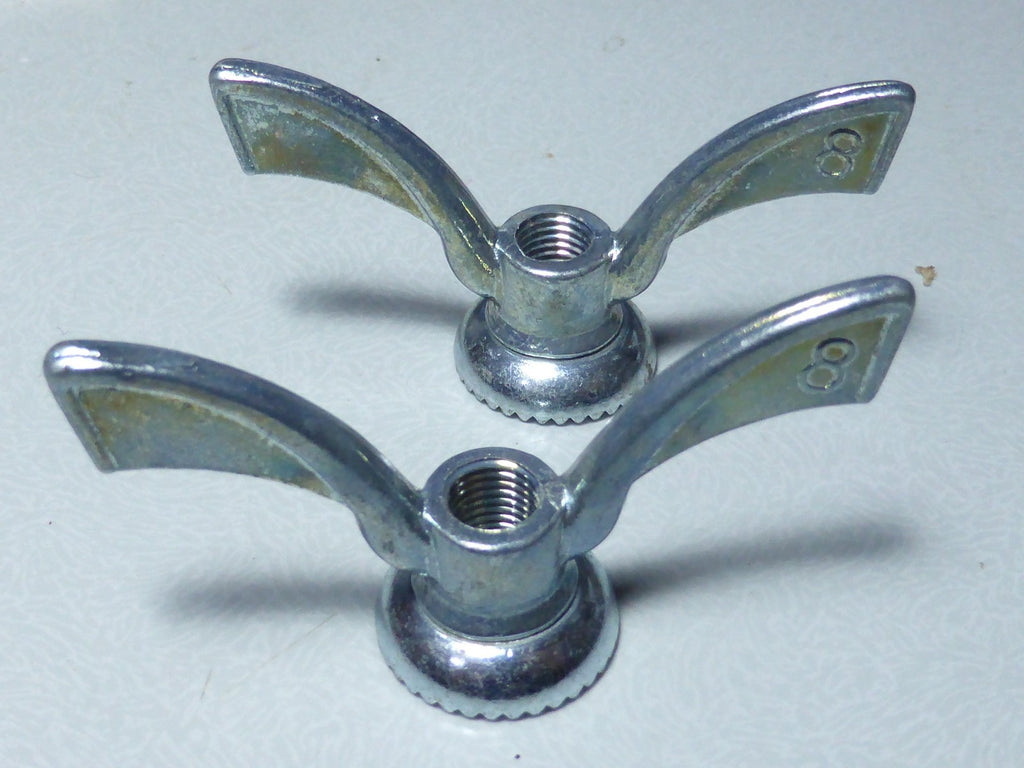 NOS 2 anciens Ecrous Papillon SOVA Velo Ancien Set Wing Nuts Brass 8 mm vintage