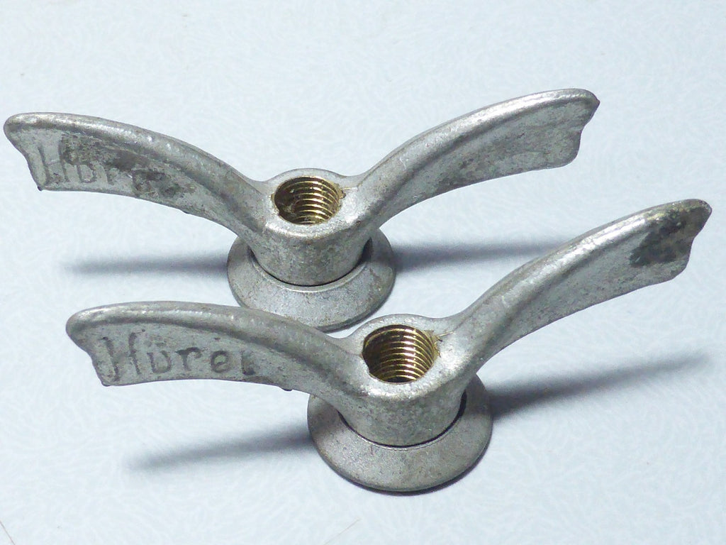✨NOS Neu 2 Écrous Papillon Vélo Ancien laiton Huret Wing Nuts 8.5 mm Vintage✨