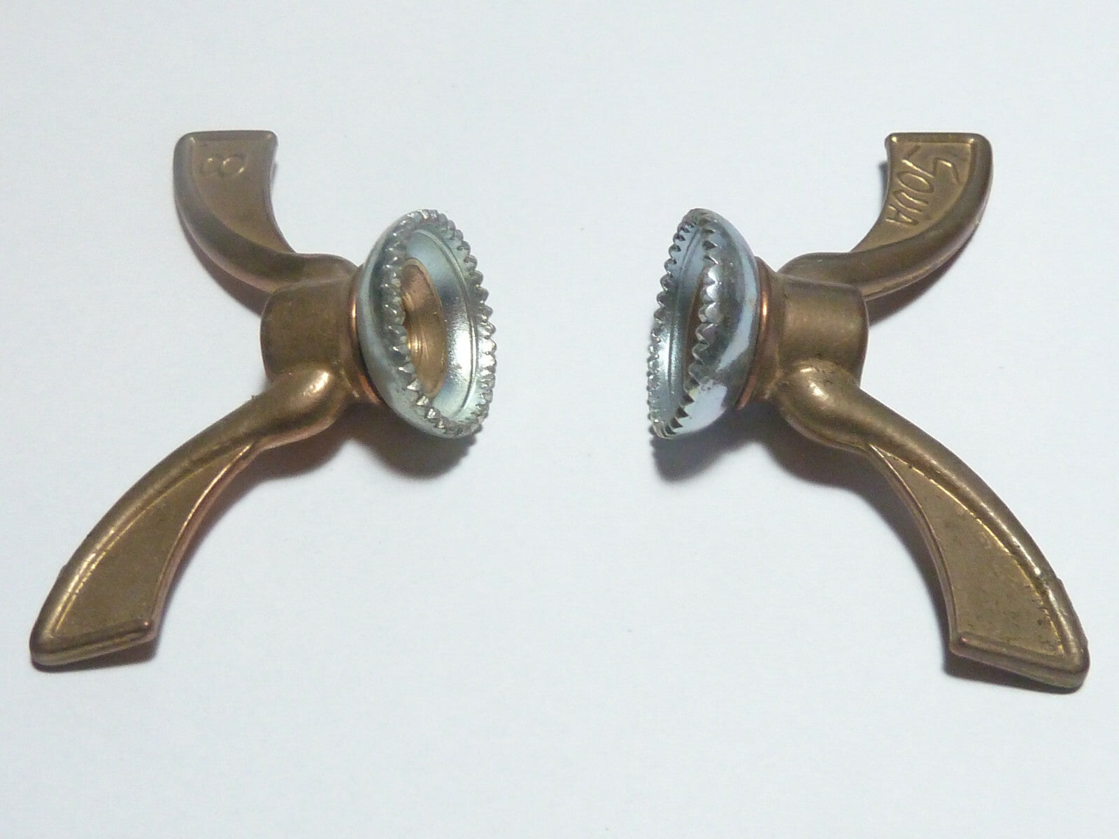 ✨ NOS Neu neuf 2 Écrous Papillon Vélo Ancien SOVA Wing Nuts 8 mm Laiton Vintage
