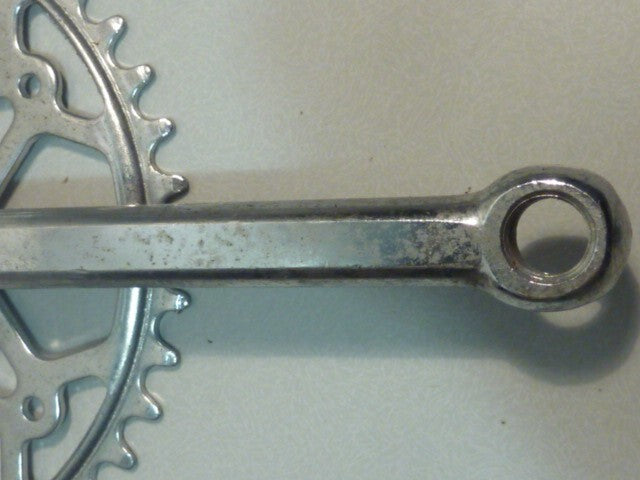 NOS neu Pédalier vintage 42 dents chromé centre carré  manivelle 170 mm