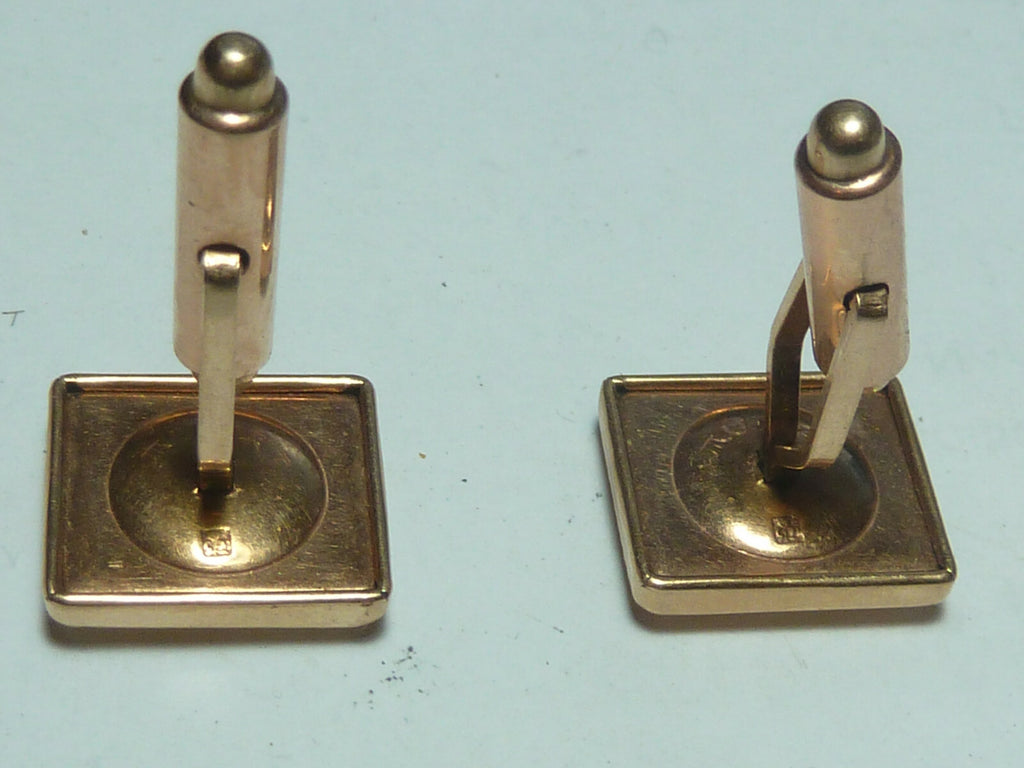 Paire Boutons Manchettes signés MURAT plaqué or vintage 1950