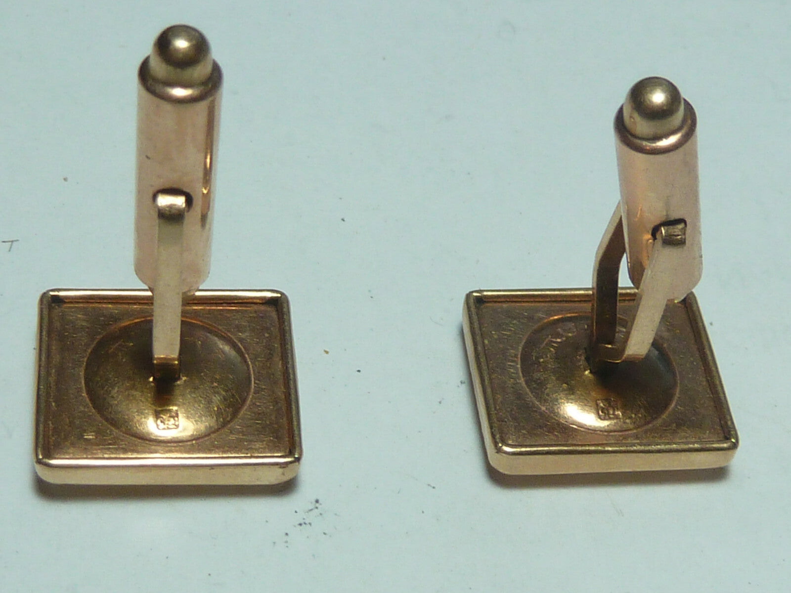 Paire Boutons Manchettes signés MURAT plaqué or vintage 1950