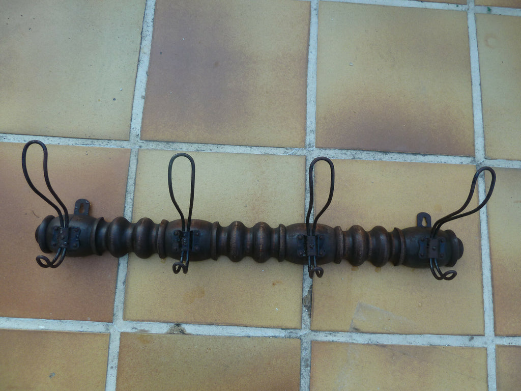 Rustique Ancien PORTE MANTEAUX bois tourné  Bistrot loft brasserie atelier deco
